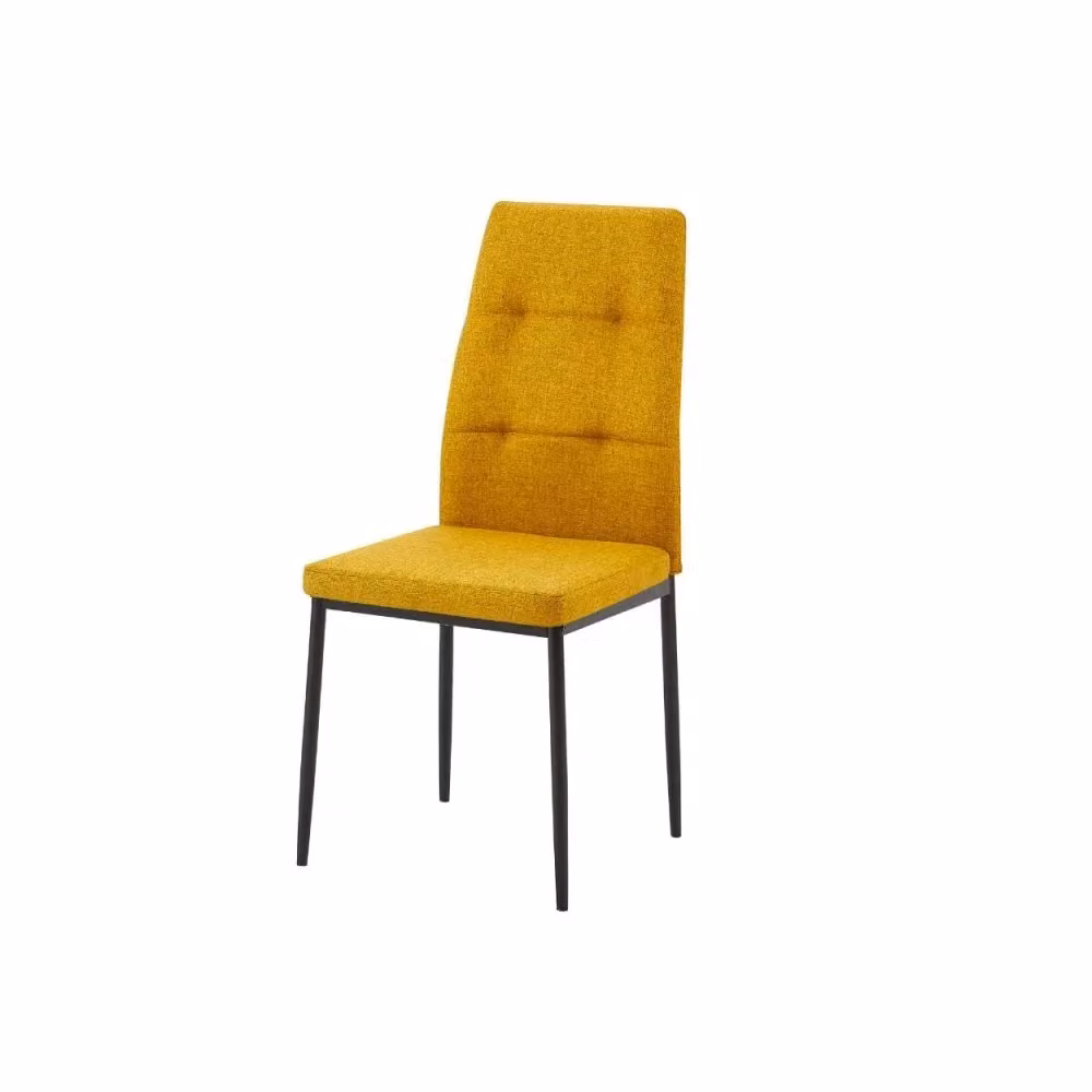 Set di 4 sedie da pranzo Adara Veriaffari in tessuto giallo e nero con struttura in metallo nero, L: 63.5 cm, P: 44 cm, H: 89 cm – 2