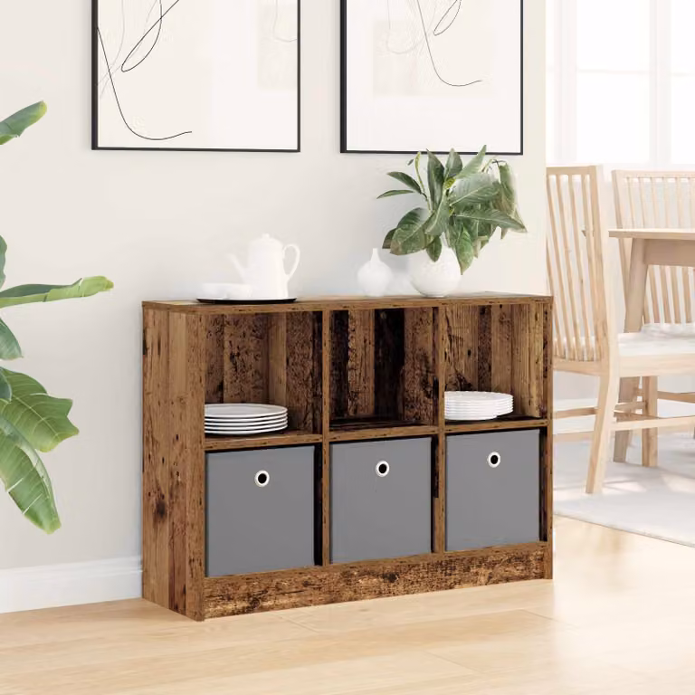 Credenza moderna vidaXL in legno color marrone L: 88,5 cm, P: 27,5 cm, H: 63,5 cm