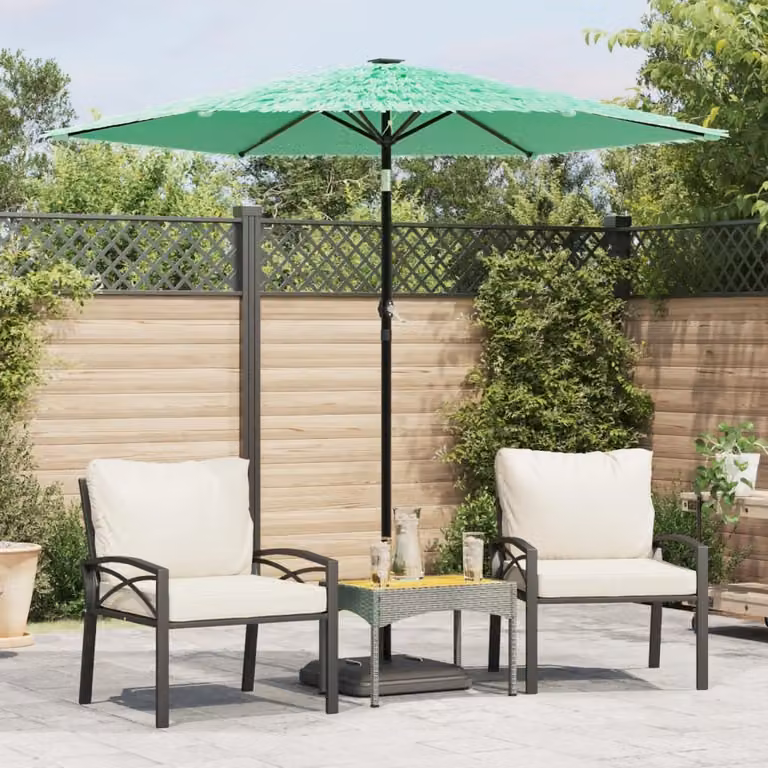 Maison Exclusive - Ombrellone con palo in acciaio, colore verde, dimensioni 223x223x213 cm