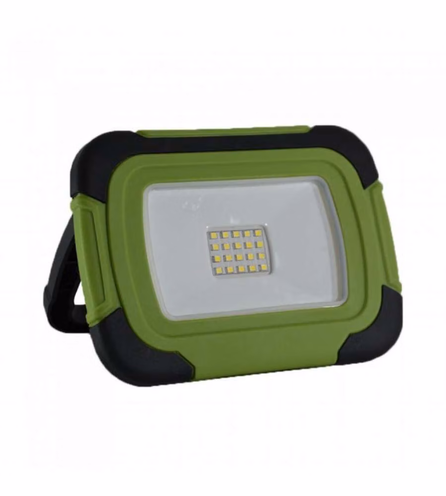 Faro LED Chip Samsung 10W Ricaricabile con USB Colore Nero e Verde 4000K IP44