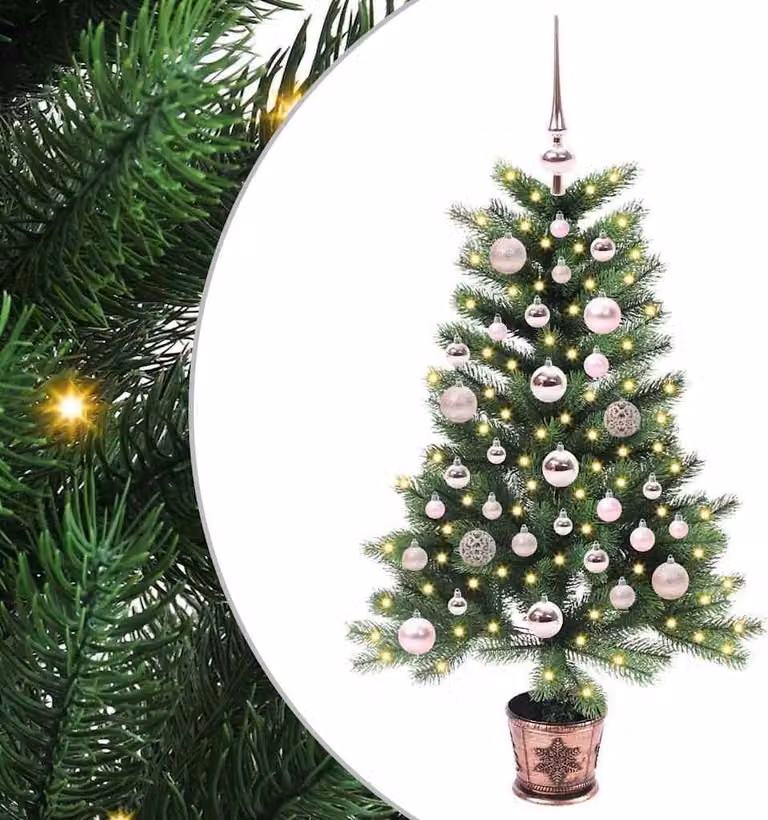 Albero di Natale con 150 LED con supporto Verde 90 cm PE
