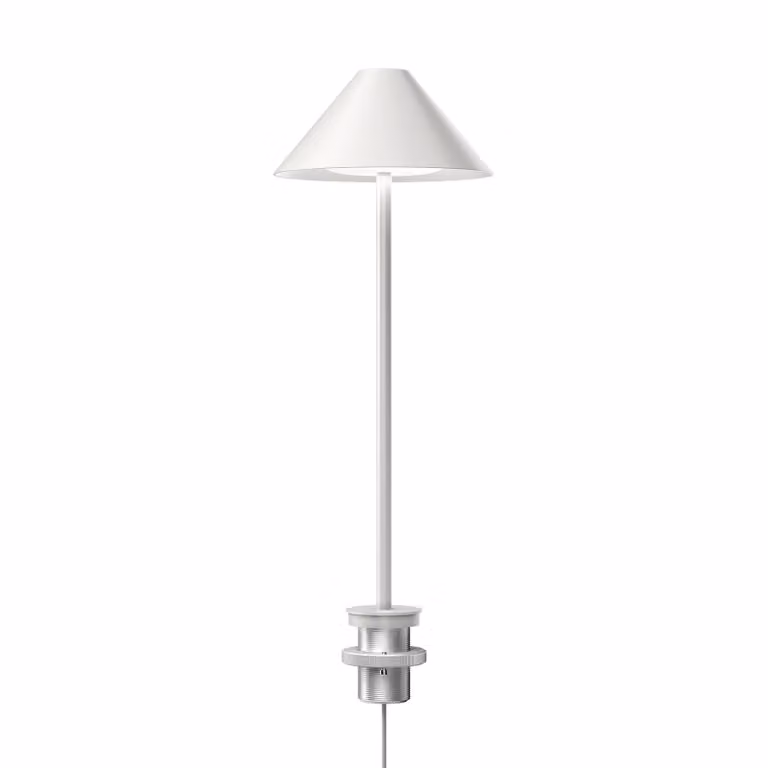 Louis Poulsen Lampada da scrivania Keglen, dimmerabile, Bianco / Opale, Soggiorno / Sala da pranzo, Alluminio, Design, Lampada da tavolo