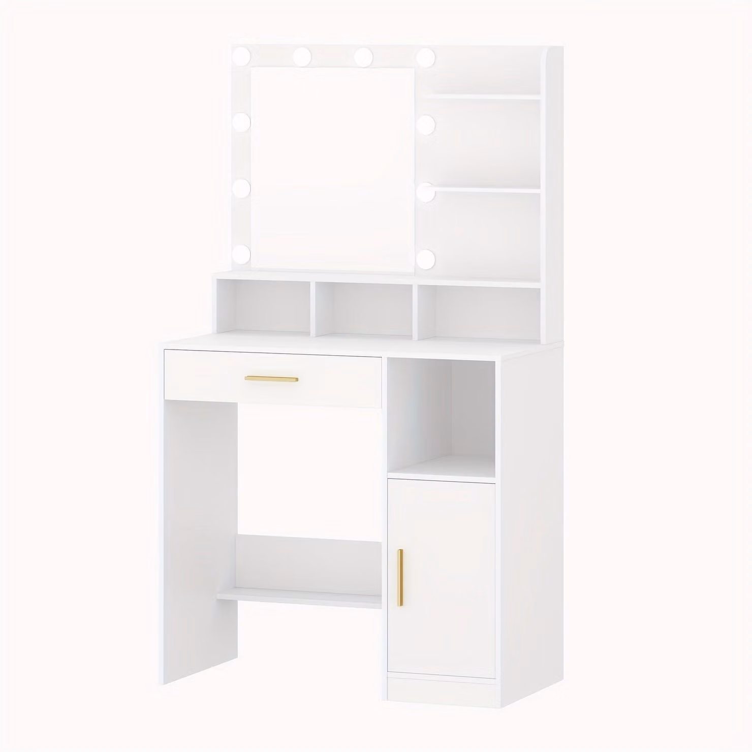 Tavolino da trucco - Comodino da trucco - Tavolino per il trucco - Tavolino per il trucco professionale - Comodino - 10 lampade a LED