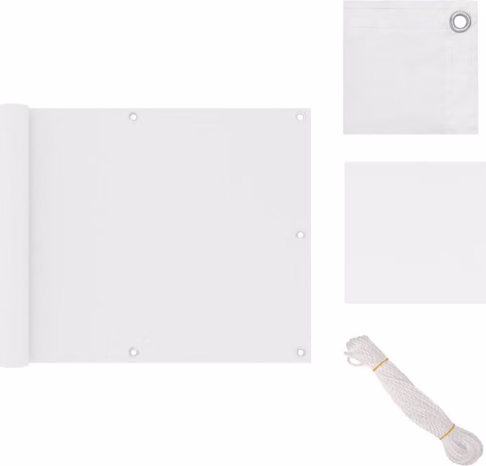 vidaXL Schermo privacy per balconi bianco 75x500 cm Tessuto Oxford - Ombrelloni e tende da sole