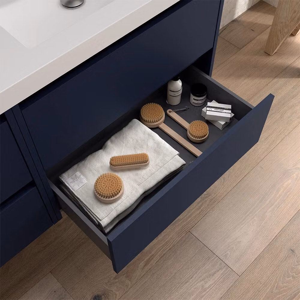 Mobile bagno sospeso Inbagno Gaya blu opaco con cassetti e ante soft close – 2