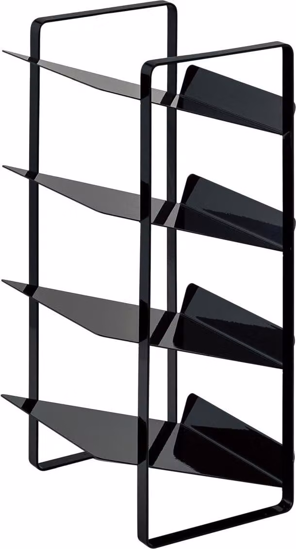 Portabottiglie Yamazaki portabottiglie nero con 4 ripiani inclinati in metallo 20x40x20cm "TOWER"