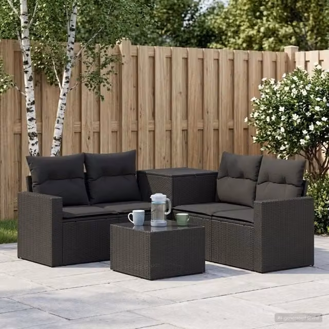 Set di divani 6 pz Nero 55 x 55 x 37 cm 3447397