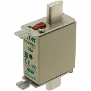 Inserto fusibile Eaton, bassa tensione, 40 A, CA 690 V, 120 kA, NH000, aM, IEC, doppio indicatore di stato, linguetta di presa sotto tensione 40NHM000B-690