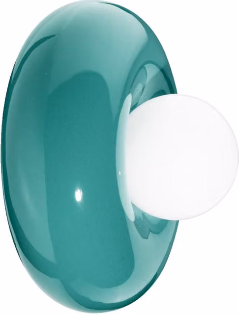 Applique Ferroluce BumBum in Ceramica Blu Stile Art Déco con Lampadina G9