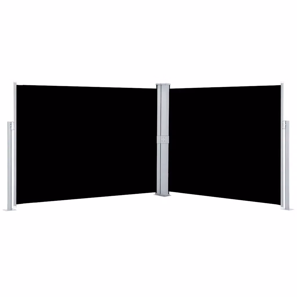Tenda da sole laterale retrattile vidaXL in poliestere e acciaio, colore nero, L: 1000 cm, H: 140 cm – 2