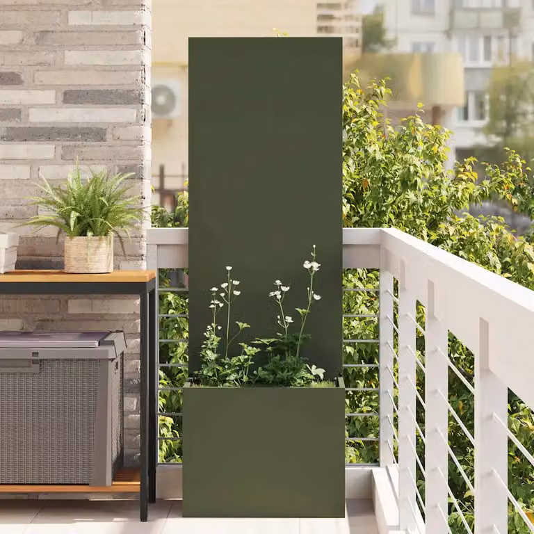 vidaXL Paravento per privacy in giardino in acciaio, verde, L/P/H: 50 x 32 x 150 cm