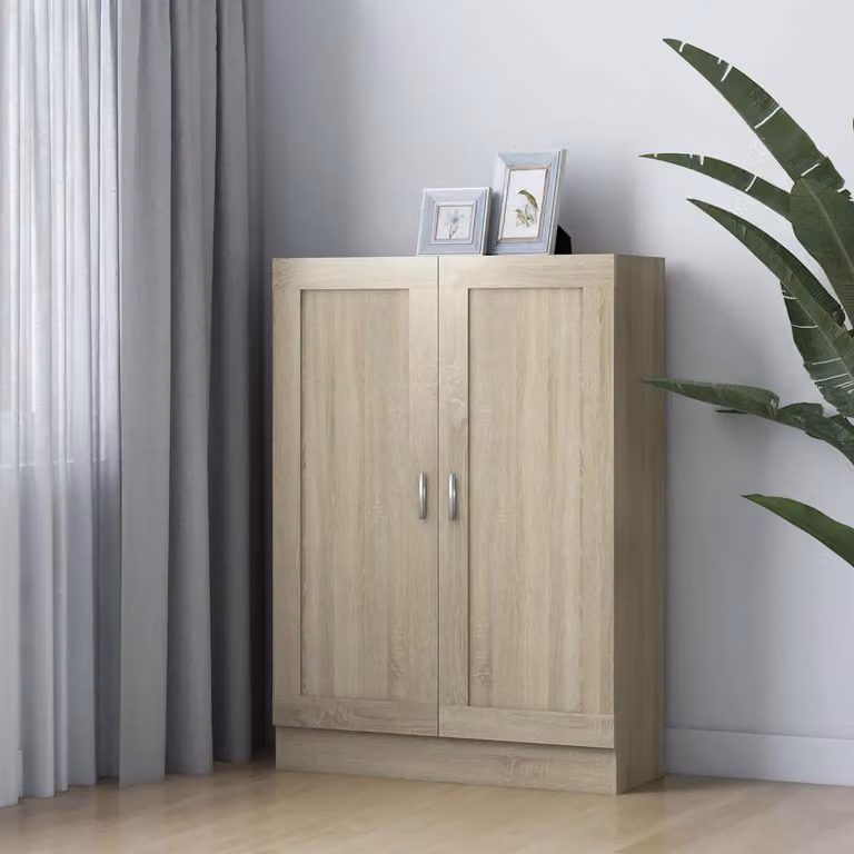 Libreria vidaXL in Legno Multistrato Rovere Sonoma, Colore Marrone e Beige, L 82,5 cm x P 30,5 cm x H 115 cm