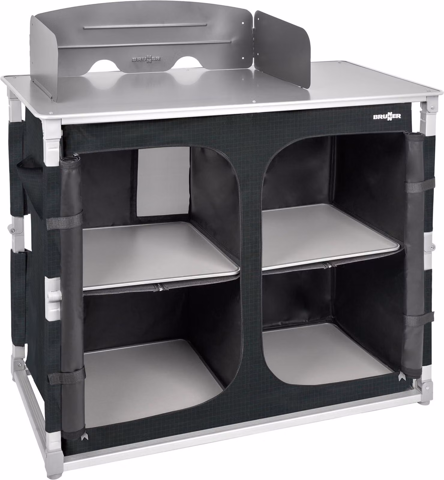 Armadio da cucina in poliestere, colore nero, dimensioni 105x53x9 cm, con sistema di ventilazione