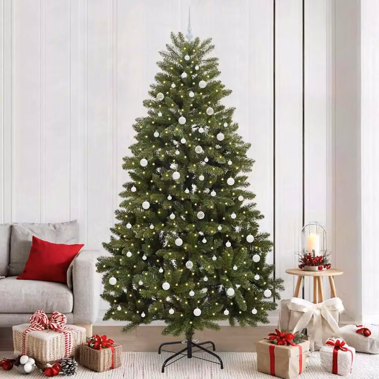 Maison Exclusive - Albero di Natale artificiale, 240 cm, 300 LED, luce bianca calda, colore verde