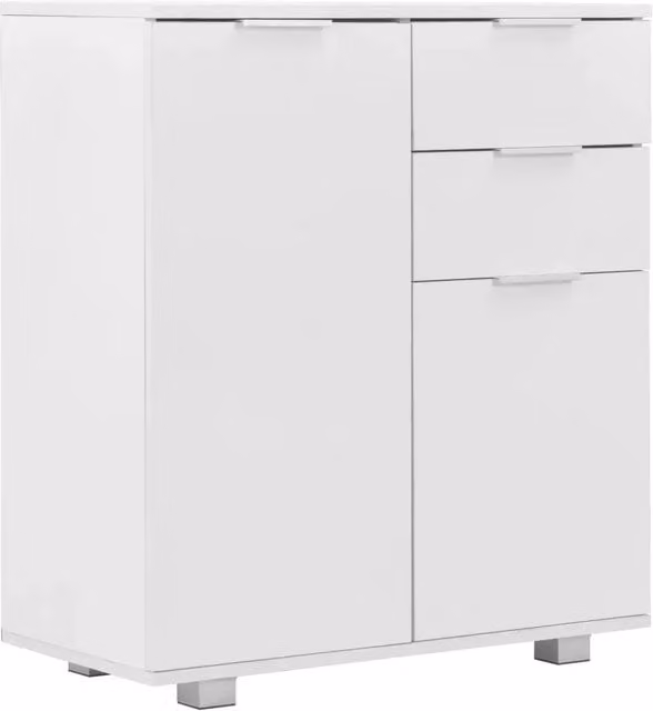 Credenza moderna con finitura lucida bianca in MDF per la tua sala da pranzo L: 71 cm, P: 35 cm, H: 80 cm