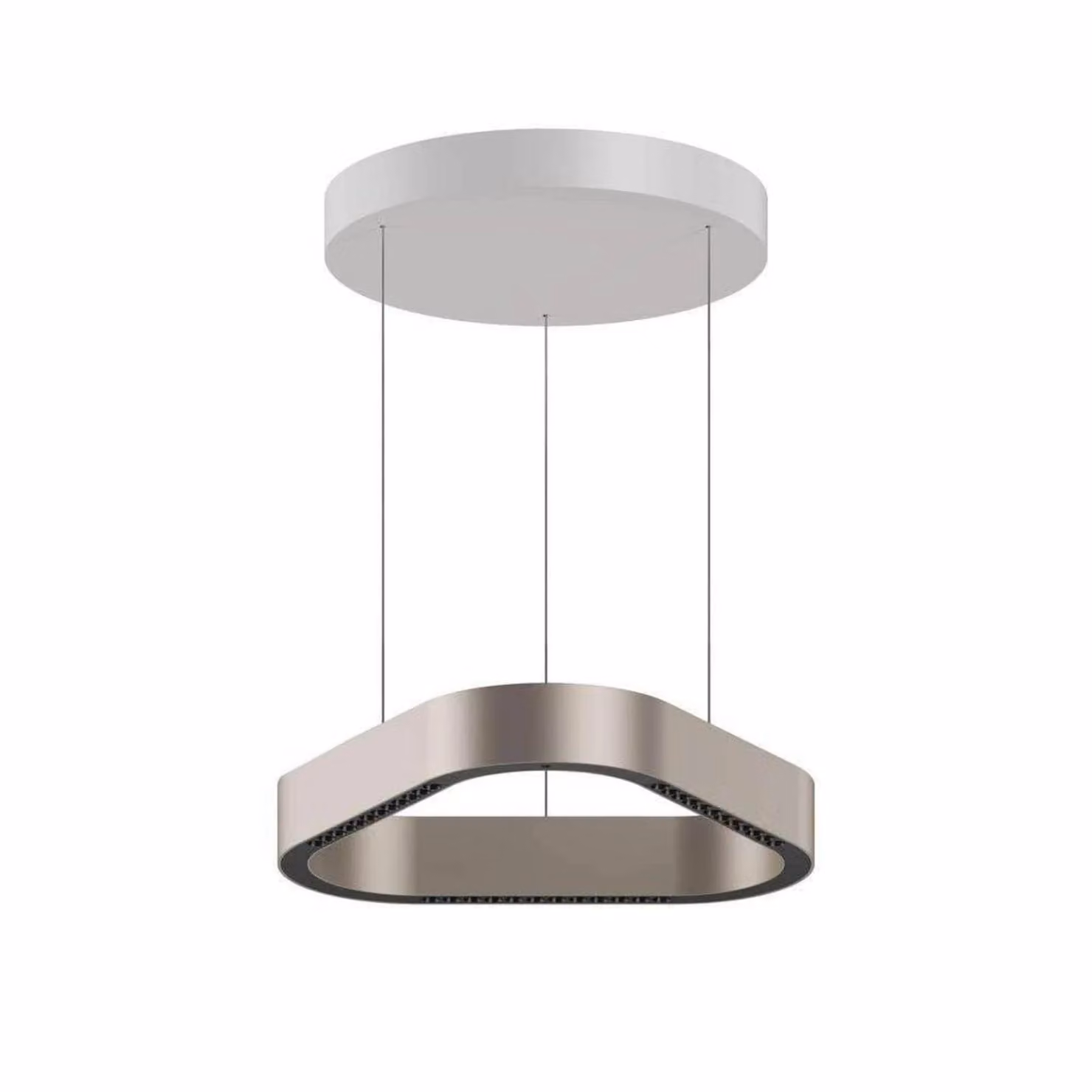 LOOM DESIGN Lampada LED a sospensione Trigon di DESIGN, color crema, alluminio, 40 cm Trigon, dimmerabile, Crema / Ambra, Soggiorno / Sala da pranzo, Alluminio, Moderno