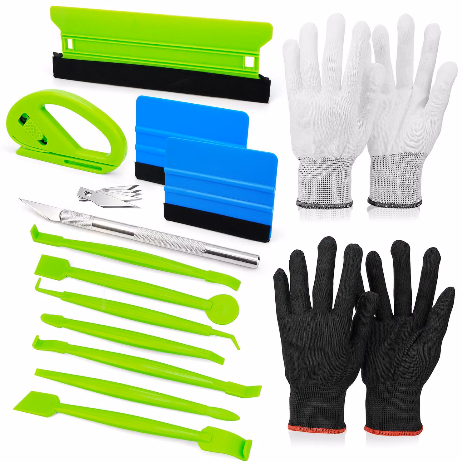 Kit di strumenti per pellicole adesive in vinile, set di verniciatura per auto con spatola in feltro plastico e strumenti di rifinitura