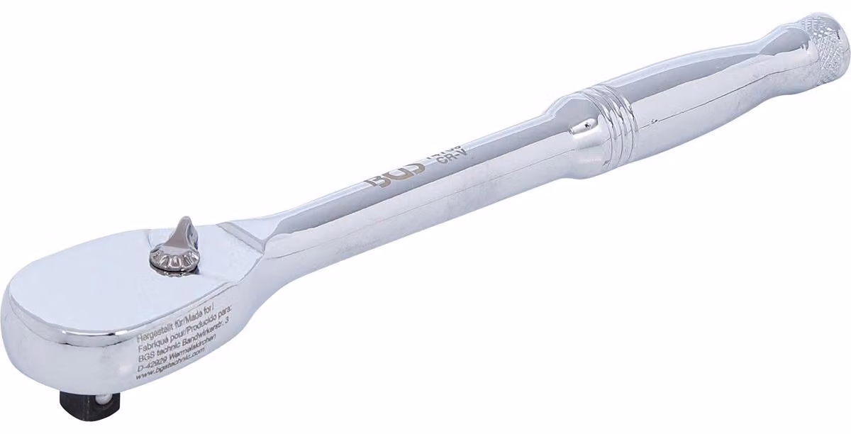 BGS 74709 Cricchetto reversibile da 1/4" in acciaio massiccio a dentatura fine