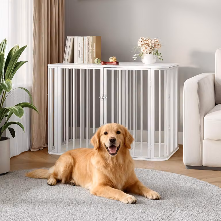 Trasportino per cani - Cuccia per cani - Gabbia per cani - Recinto per cani - Trasportino per cani - Per cani di grossa taglia - Design bianco