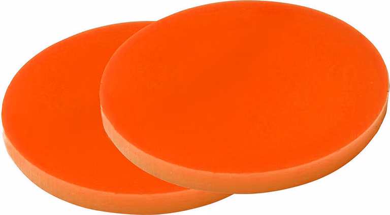 Set di 30 dischi di plastica (3x30 mm, acrilico, PMMA, arancione)