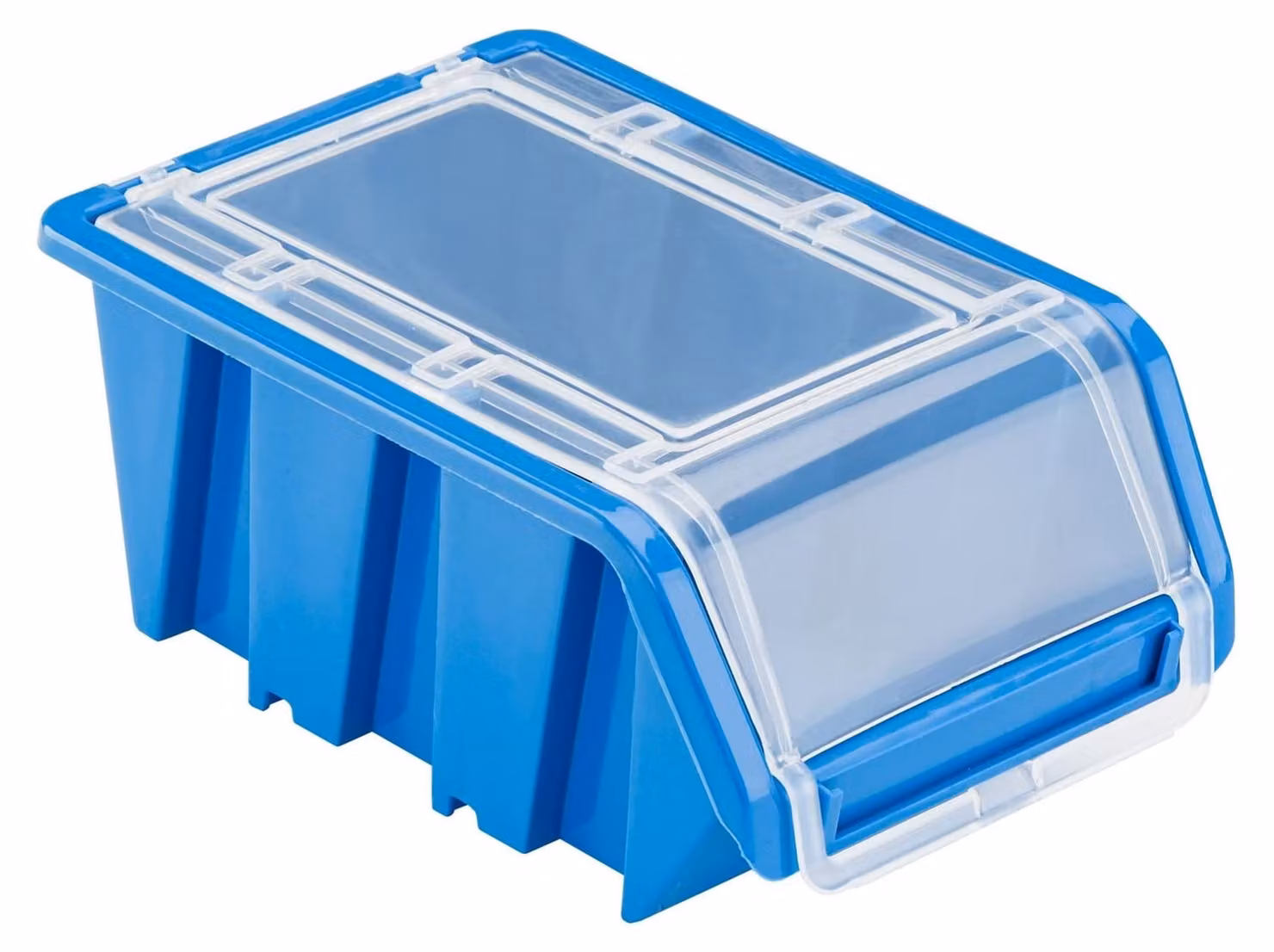 Set di 10 contenitori impilabili con coperchio, ideali per l'officina
