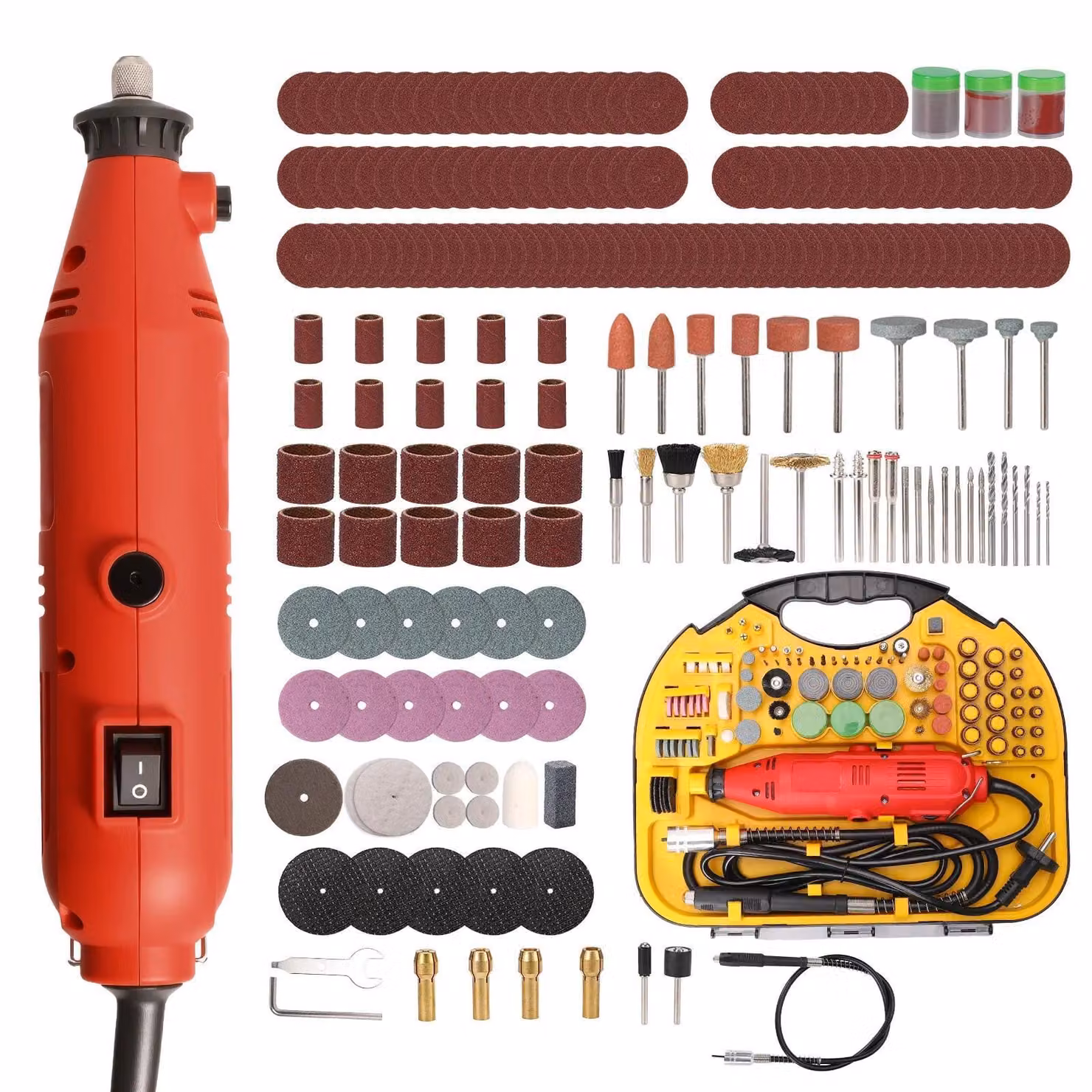 Utensile multifunzione - Penna elettrica per incisione - Mini trapano - 260W - 8000–31000 giri/min - 6 velocità - Set con 211 accessori - 220V