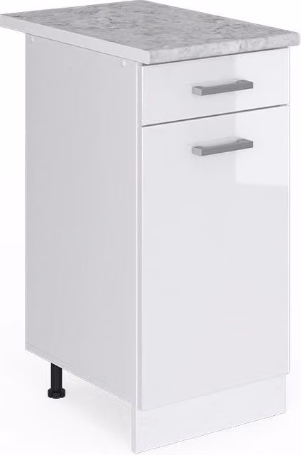 Base universale R-Line Vicco Bianco lucido con cassetto e piano di lavoro L: 40 cm, H: 81,6 cm, P: 60 cm – 1
