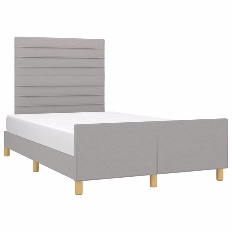 Giroletto senza Materasso Grigio Chiaro 120x190 cm in Tessuto