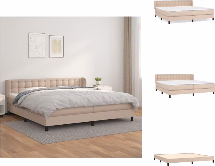 vidaXL Materasso per letto a molle insacchettate cappuccino-marrone 200x200cm in Pelle finta - Letti e strutture letto
