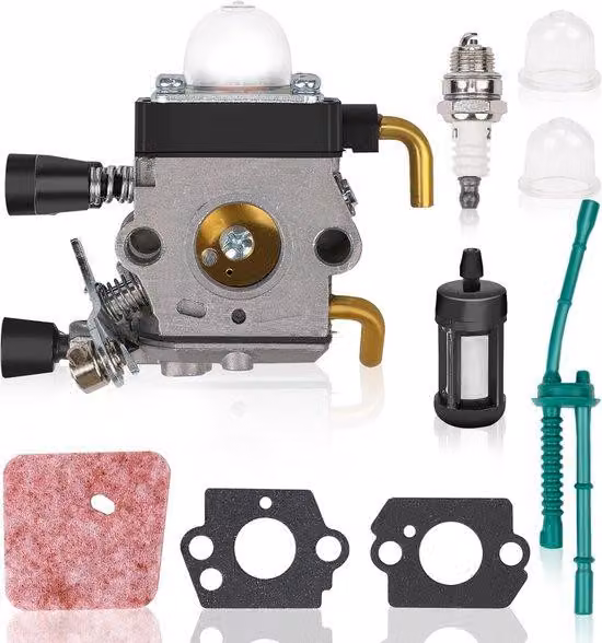 Set carburatore con accessori per diverse motoseghe Stihl, ideale per i modelli FS45C, FS45L, FS55C, FS55T, FC55, KM55R e HL45.