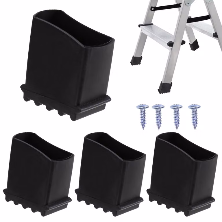 4 piedini per scala, dimensioni 50 x 25 mm, piedini in gomma universali con 4 viti