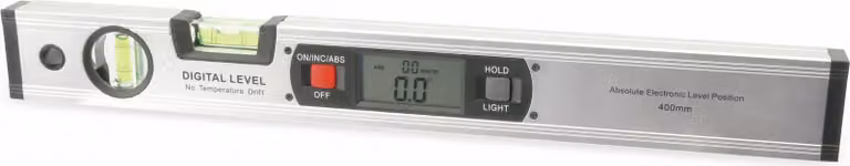 DAYTOOLS Livella digitale DWW-400, 400 mm | Livella in alluminio con ampio display a cristalli liquidi | Funzione di mantenimento dati | Display a rotazione automatica | 4 magneti integrati | Verticale e orizzontale