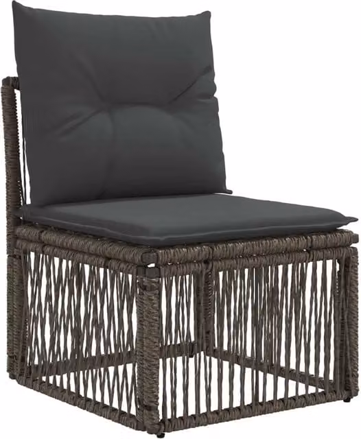 Set Divano da Giardino 5 pz | Set Salotto da Giardino Grigio polyrattan
