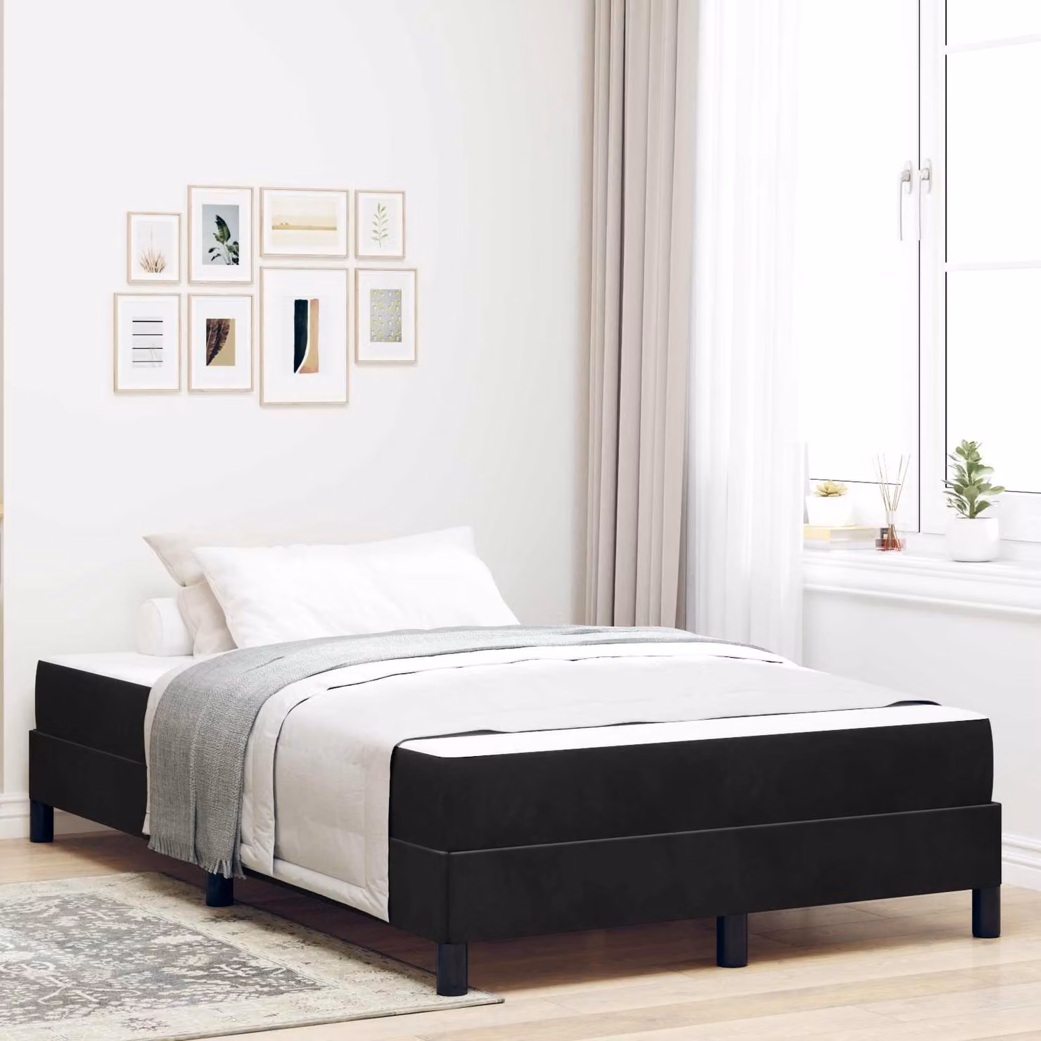 Letto a molle con materasso vidaXL Nero L/P/H: 120 x 200 x 45 cm – 1