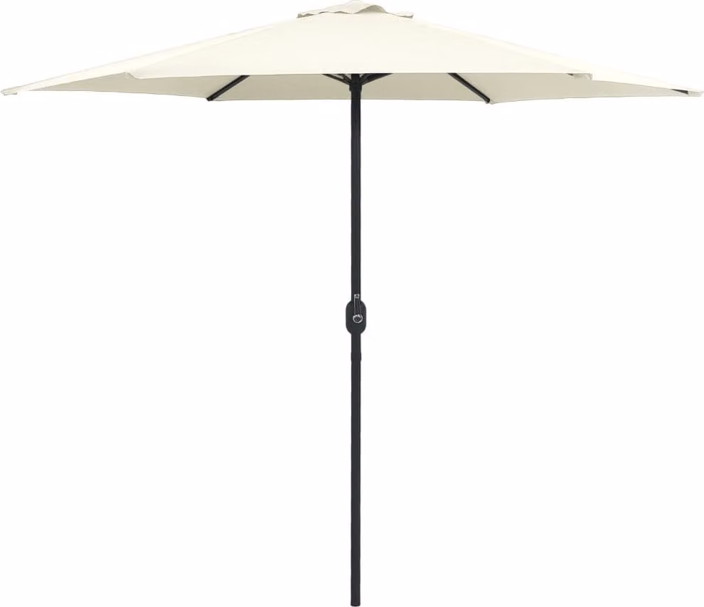 vidaXL Ombrellone con palo in alluminio 270x246 cm Bianco sabbia