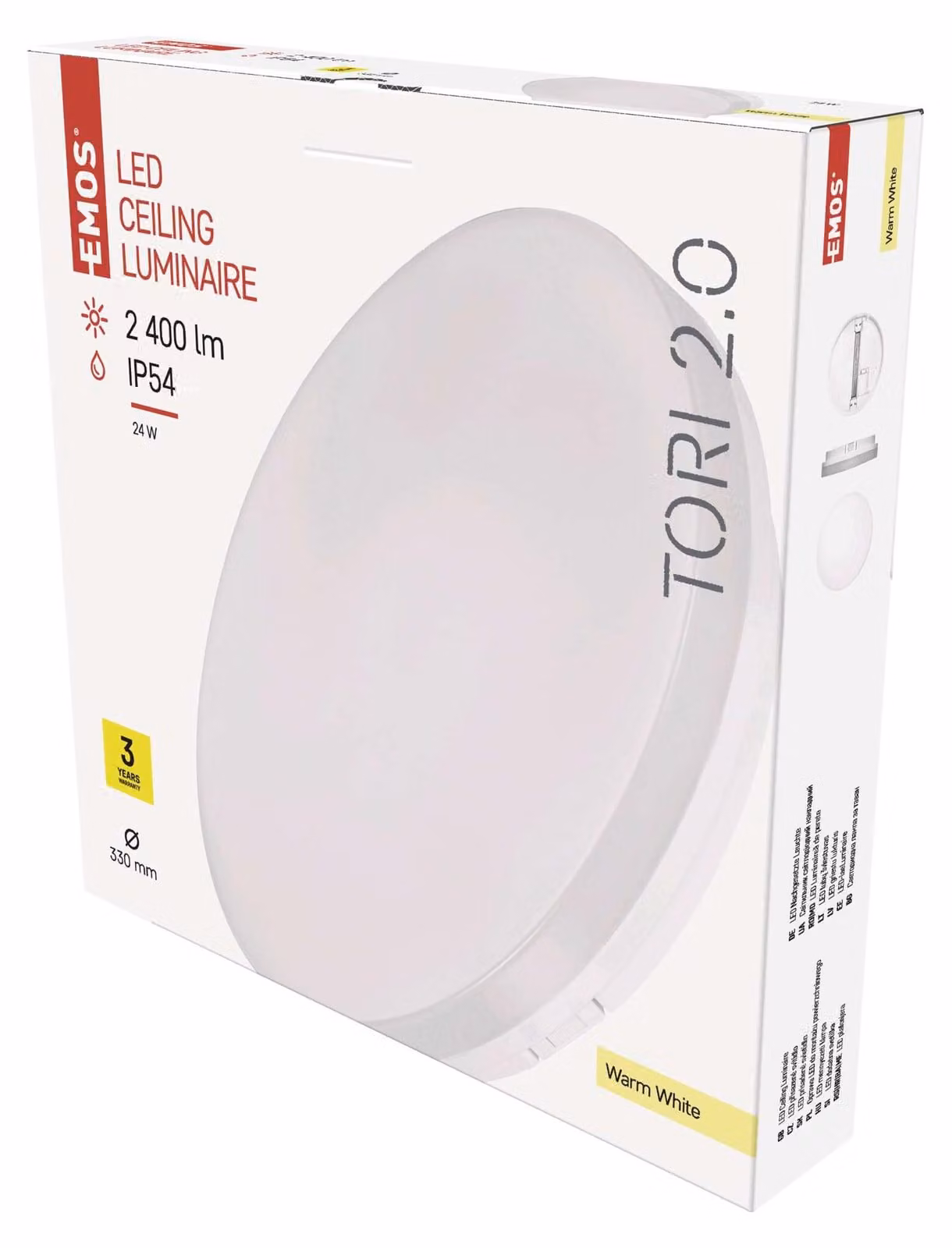 EMOS Apparecchio LED TORI 33 cm, 24 W, bianco caldo, IP54, ZM4122