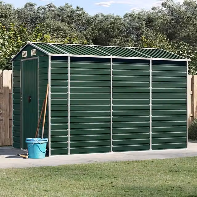 Casetta da giardino verde 191x300x198 cm in acciaio zincato 3188233