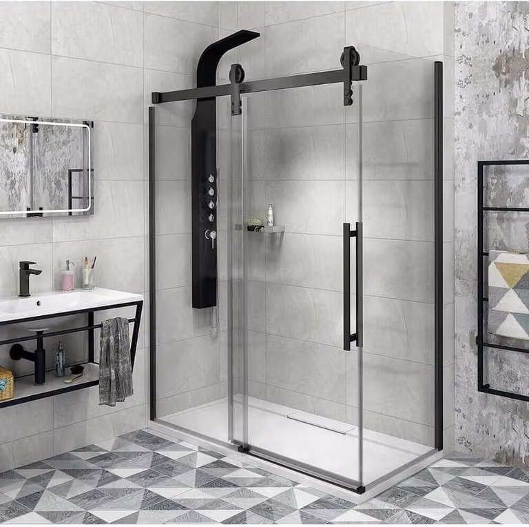 VOLCANO BLACK Cabina doccia rettangolare 1400x900mm variante L/R