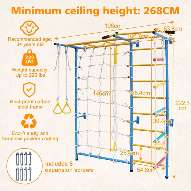 Gioco da arrampicata indoor multifunzione REDOM in acciaio al carbonio blu