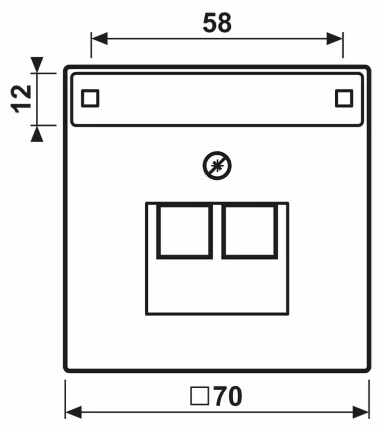 Segnale di copertura in alluminio per presa IAE/UAE - Placca UAE / IAE (ISDN) AL 2969-2 NAUA