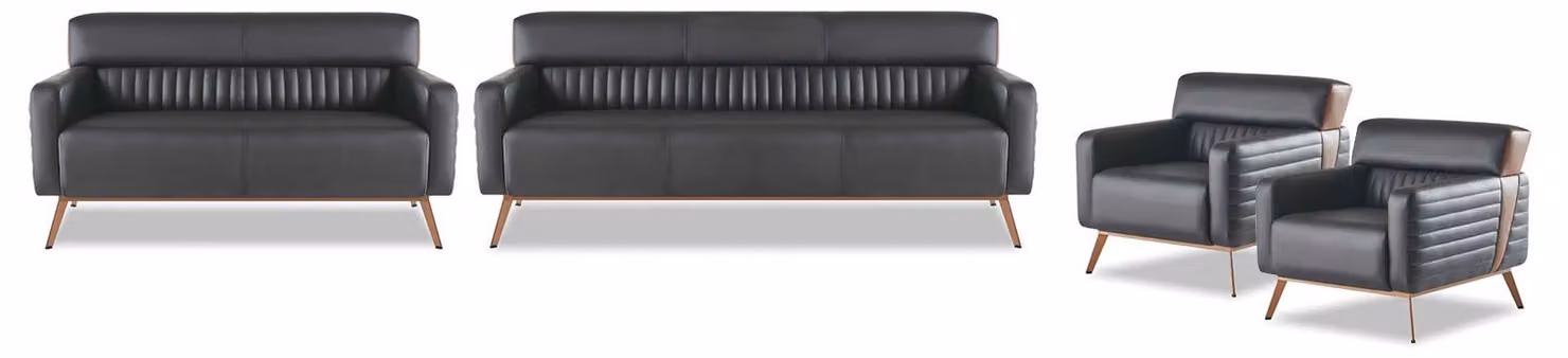 Arbetiszimmer-Set 4tlg 3-Sitzer 2-Sitzer mit Sessel Modern Desgin Stil