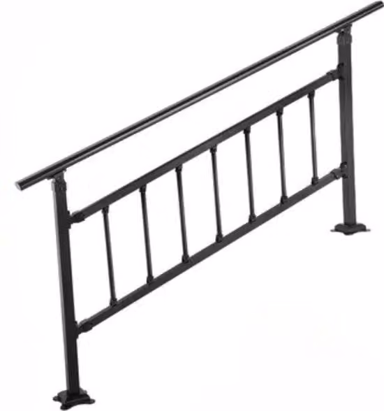 Piano di appoggio regolabile per scale da 1 a 4 gradini in acciaio e alluminio nero, montaggio a parete, L: 96,5 cm, P: 60,0 cm, H: 48,5 cm