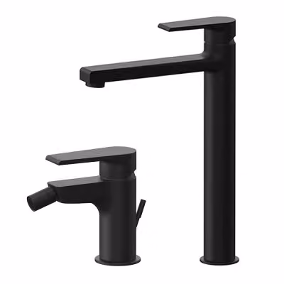 Set di miscelatori per lavabo alto e bidet Mariani serie Artic nero opaco – 2
