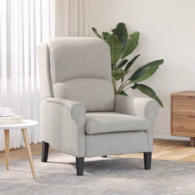 Poltrona-Divano Sedia-Poltroncina Grigio chiaro 76 x 94 x 102 cm Microfibra