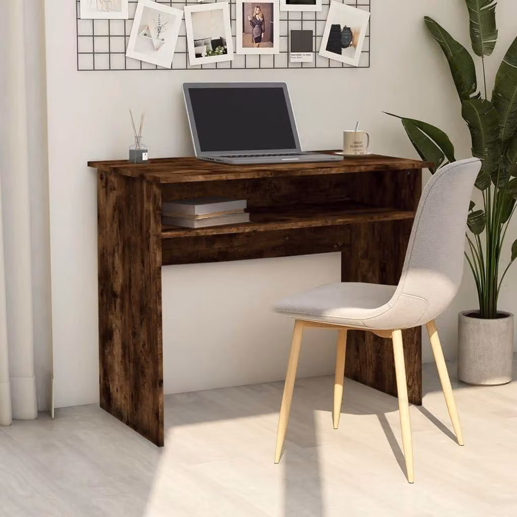 Scrivania in legno di quercia affumicato, ideale per la casa e l'ufficio