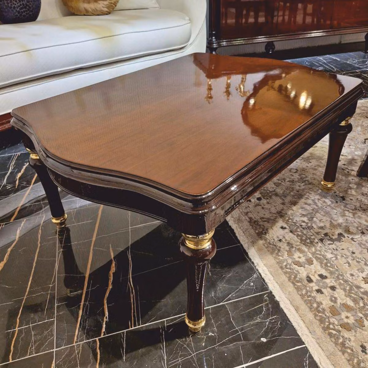 Casa Padrino tavolino barocco marrone scuro/oro 118 cm - Mobili barocchi