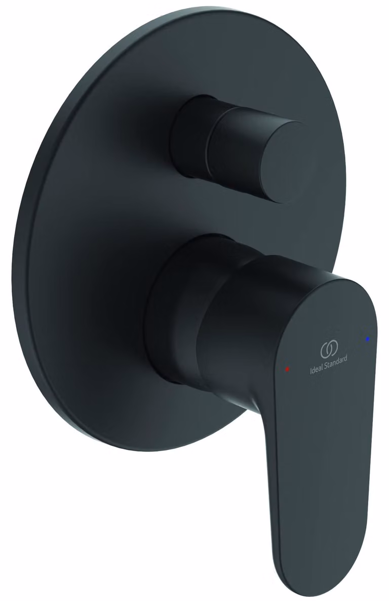 Miscelatore monocomando per bagno/doccia, finitura nera opaca, 1 pezzo
