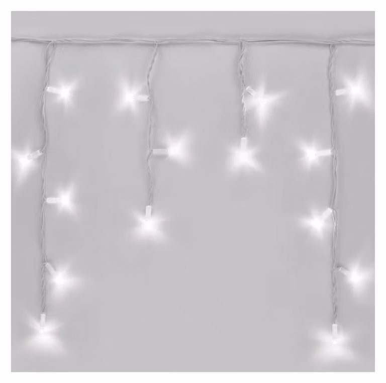 Catena luminosa a effetto pioggia di neve, professionale, 3 metri, 50 LED, grado di protezione IP44, luce bianco caldo