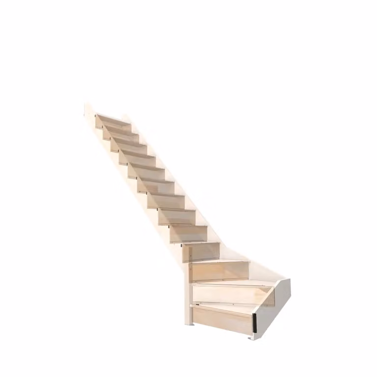Scala a 1/4 di giro in basso a sinistra Nostra BURGER in legno di faggio naturale beige e bianco