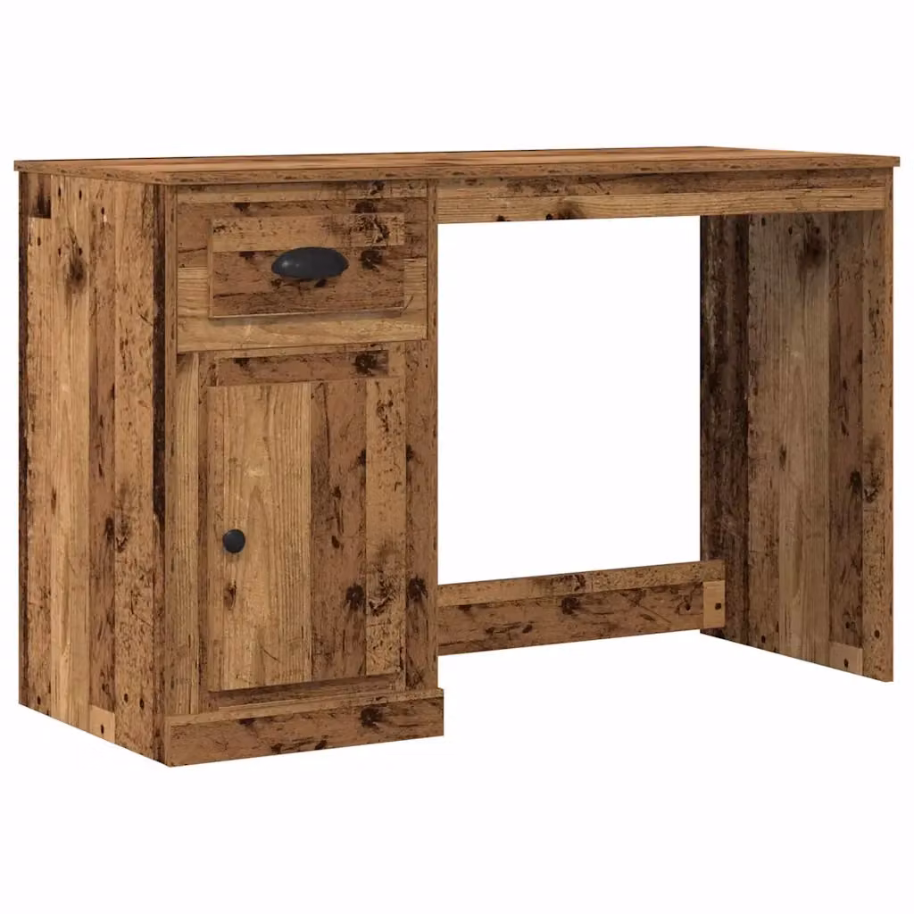 Scrivania vidaXL in legno marrone con finitura opaca, L: 115 cm, P: 50 cm, H: 75 cm – 2